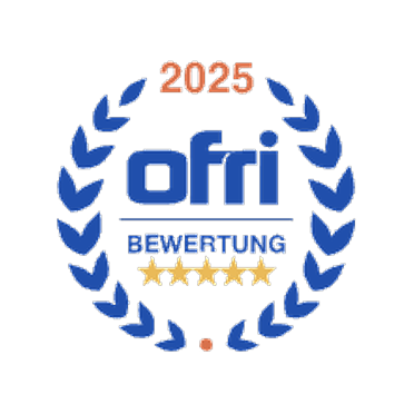 Ofri Gütesiegel 2025, fünf Sterne für höchste Kundenzufriedenheit